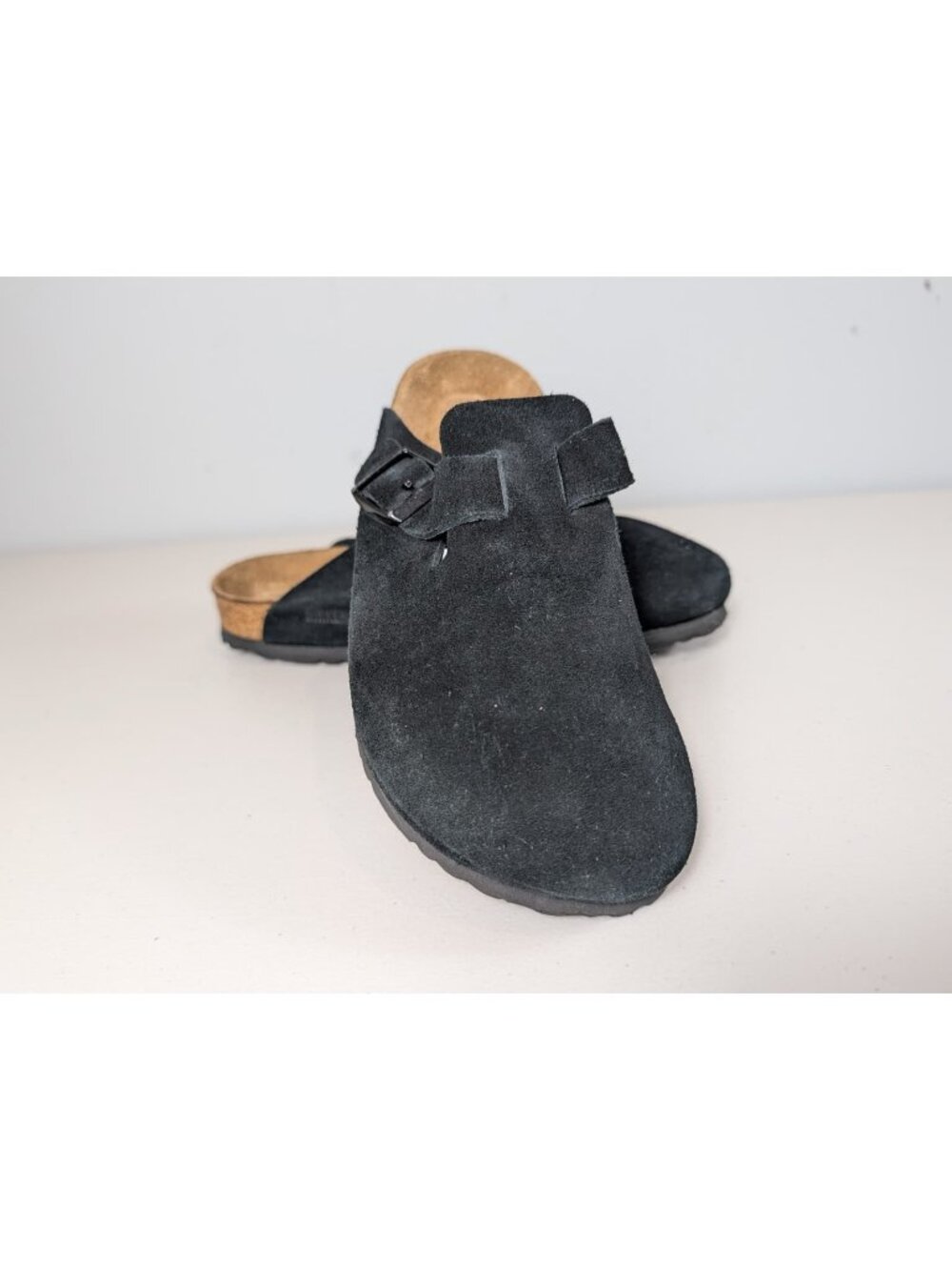 Birkenstock Boston clogs in black suede women's size 10